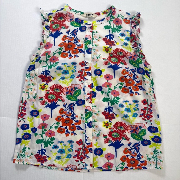 BODEN Alicia Floral Button-Front Sleeveless Top Multicolor US 6 - Picture 5 of 11